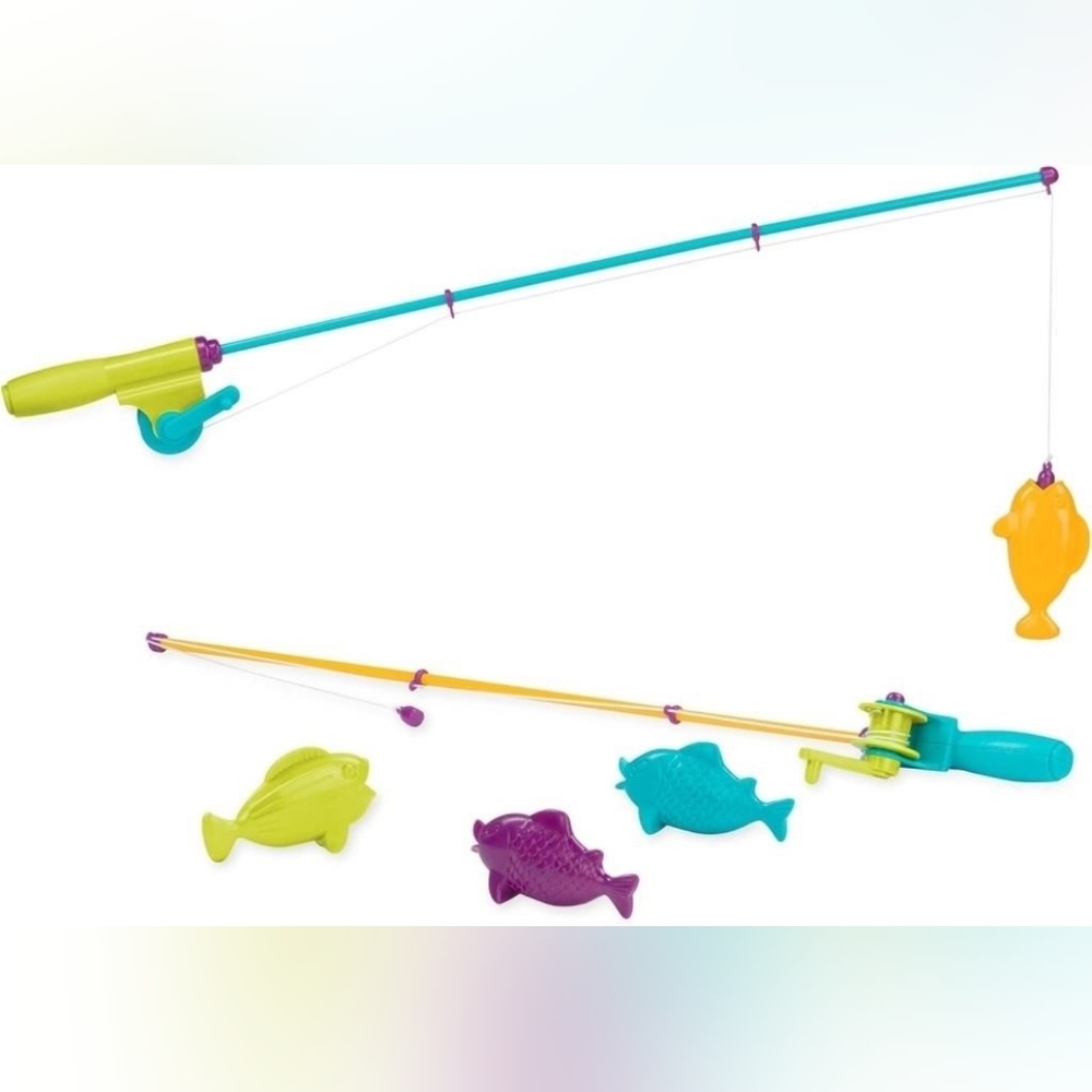 ✨2/$20✨ Battat – Play Rod & Reel – Wind – Up Magnetic Lure Fishing Game